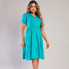 Vestido Com Gola Confortável