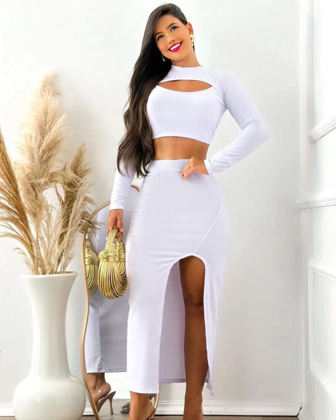 Conjunto Feminino Longo Branco